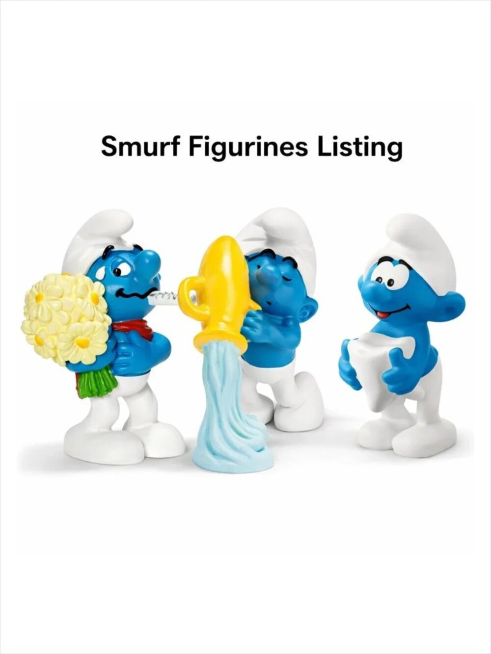 Vintage Authentic Schleich Smurf- Set of 3 (Made in Germany & Romania) New w/Tag